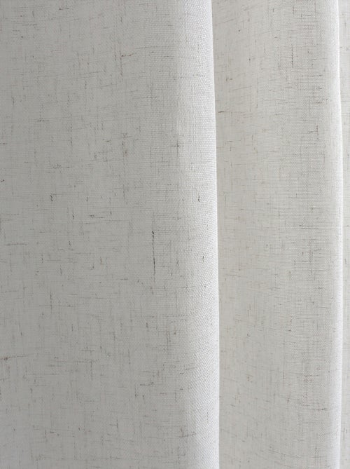 Rideau à oeillets naturel  - Effet lin - Kiabi