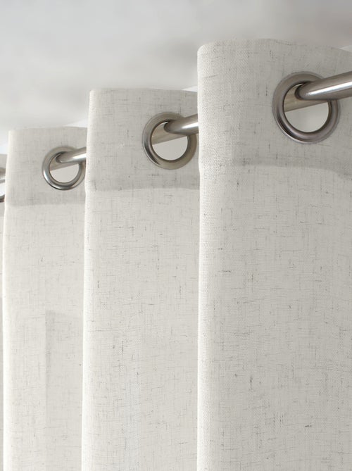 Rideau à oeillets naturel  - Effet lin - Kiabi