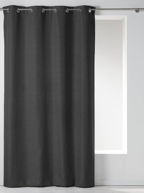 Rideau à oeillets Newtons 140x260cm Charbon - Kiabi