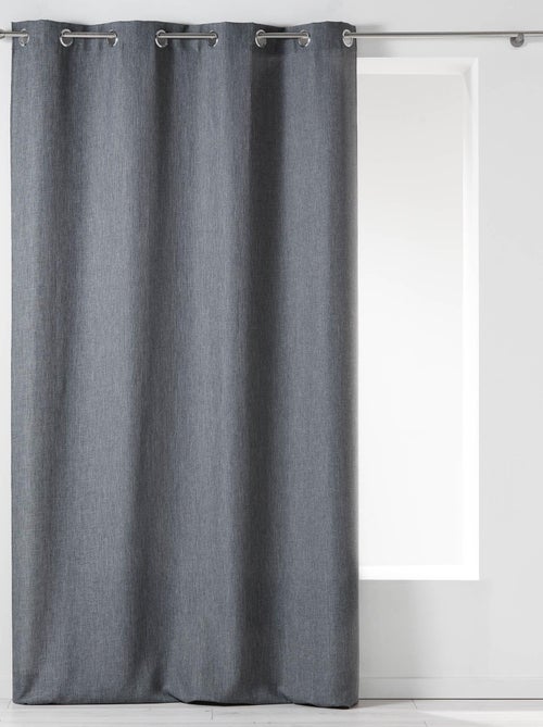 Rideau à oeillets Newtons 140x260cm Charbon - Kiabi