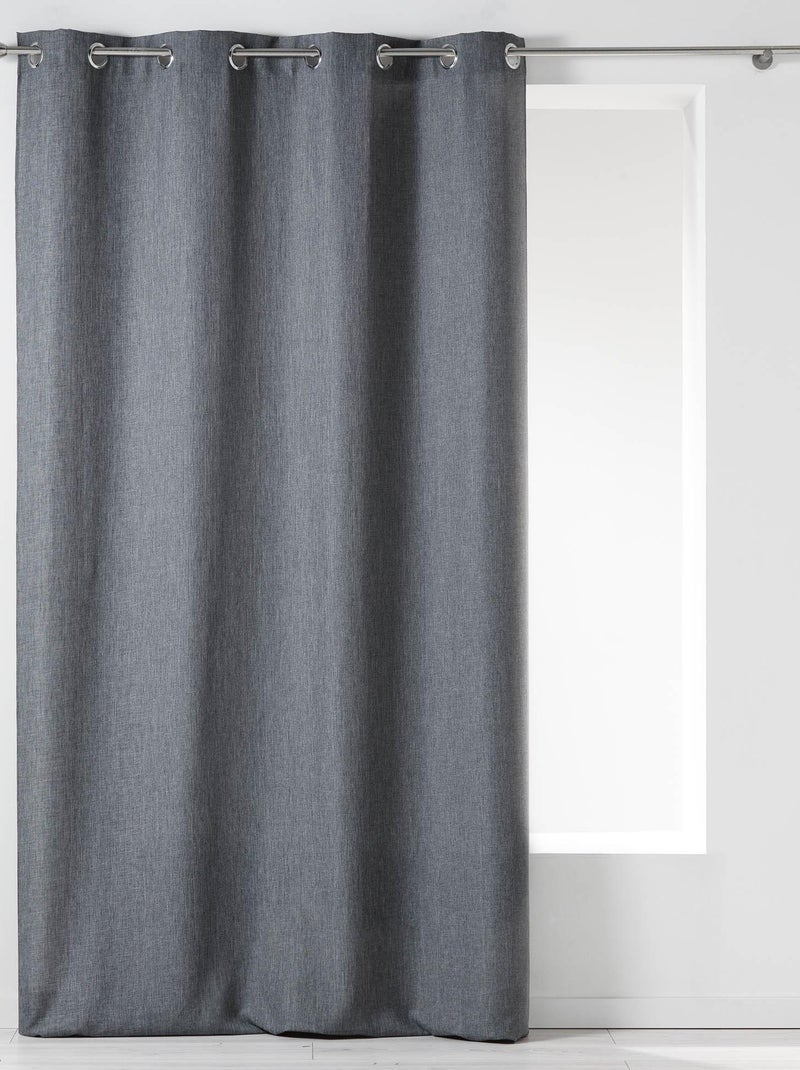 Rideau à oeillets Newtons 140x260cm Charbon Noir - Kiabi
