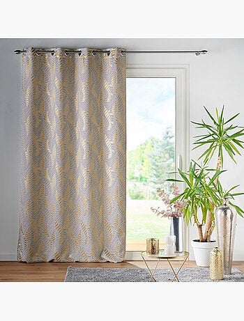 Rideau a oeillets occultant - Imprimé métallisé - Lyra