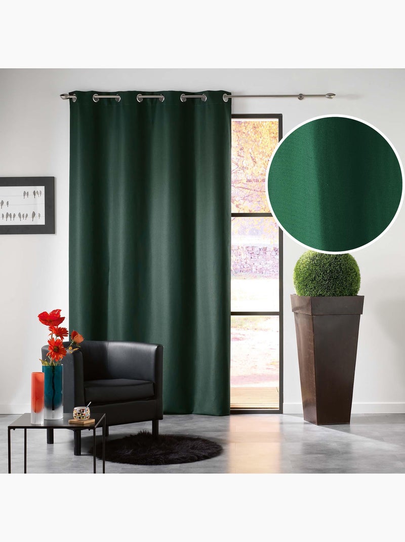 Rideau a oeillets occultant - Uni - Mezzo Vert - Kiabi