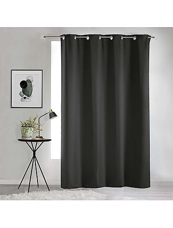 Rideau a oeillets occultant 135 x 240 cm occult charbon