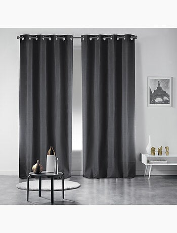 Rideau a oeillets occultant 135 x 240 cm occult charbon