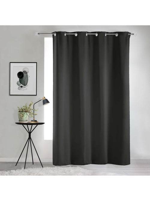 Rideau a oeillets occultant 135 x 240 cm Occult Charbon - Kiabi Rideau a oeillets occultant 135 x 240 cm Occult Charbon - Kiabi