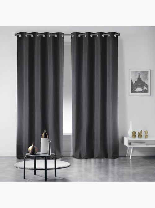 Rideau a oeillets occultant 135 x 240 cm Occult Charbon - Kiabi Rideau a oeillets occultant 135 x 240 cm Occult Charbon - Kiabi