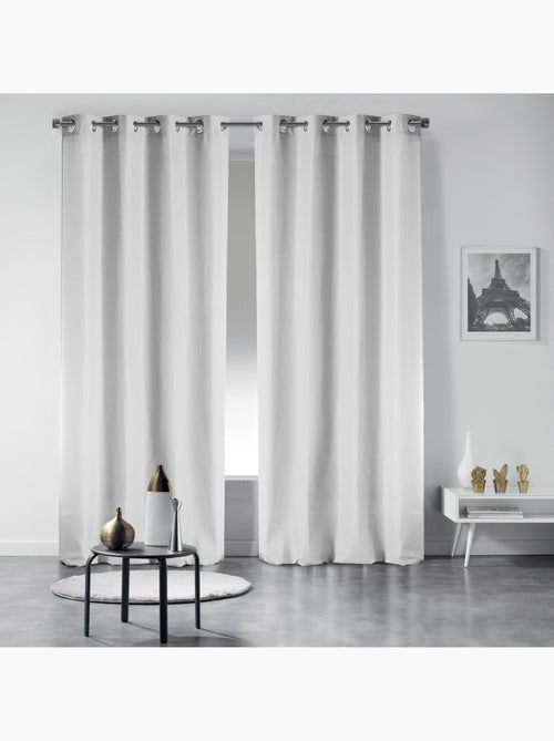 Rideau a oeillets occultant 135 x 240 cm Occult Neige - Kiabi