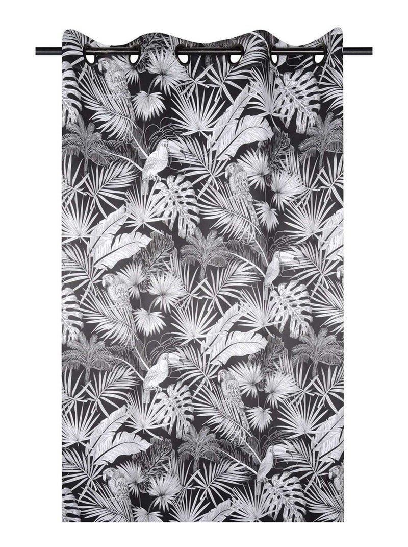 Rideau à œillets occultant 135x260 cm Brasil noir Noir - Kiabi