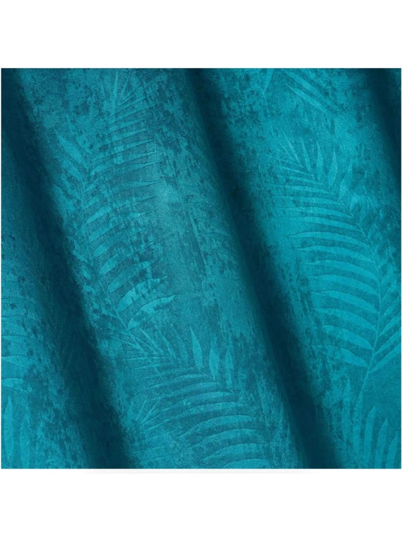 Rideau a oeillets occultant 140 x 240 cm tropicaline petrole Bleu - Kiabi