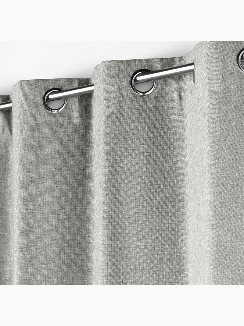 Rideau a oeillets occultant 140 x 260 cm Crepuscules gris Gris - Kiabi