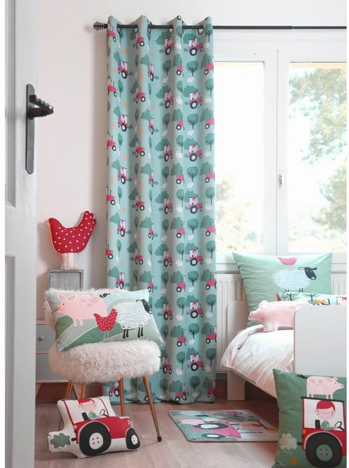 Rideau à oeillets occultant 140 x 260 cm Tom a la ferme - Kiabi