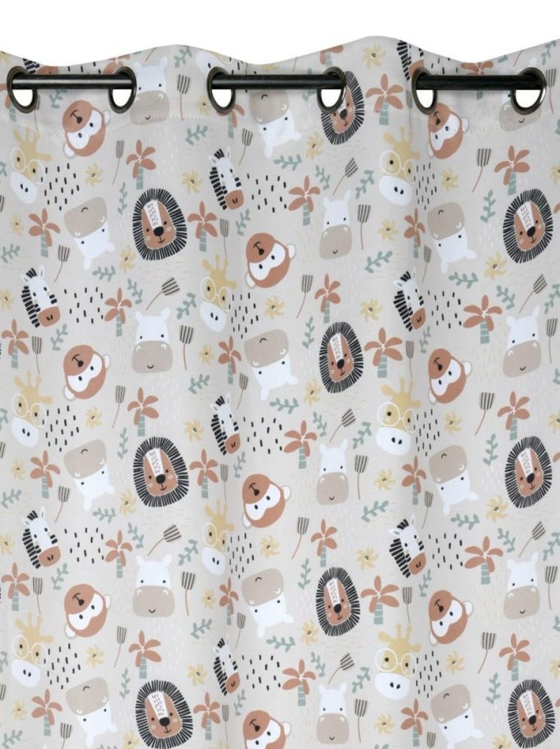 Rideau à œillets occultant 140x260 cm Coquin Multicolore - Kiabi