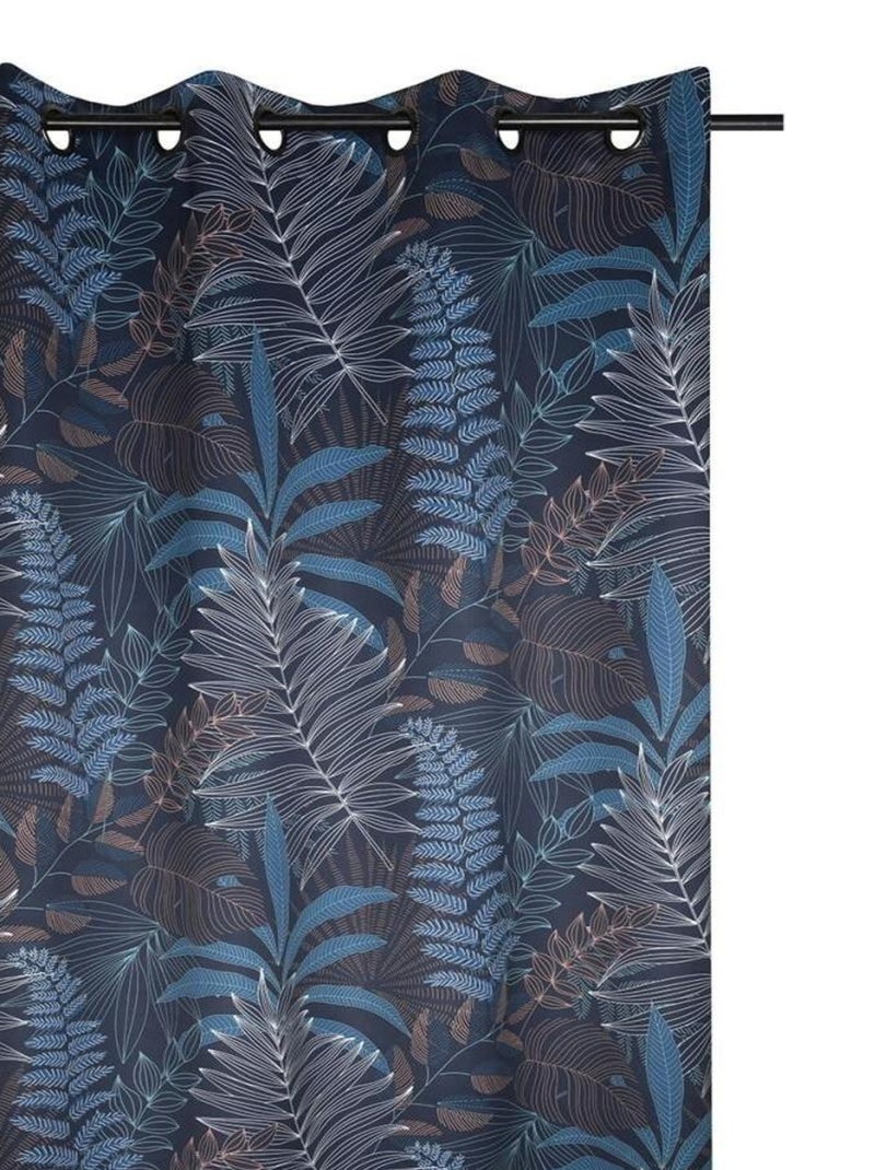 Rideau à œillets occultant 140x260 cm Papua marine Bleu - Kiabi