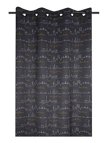 Rideau à œillets occultant 140x260 cm Roadtrip anthracite