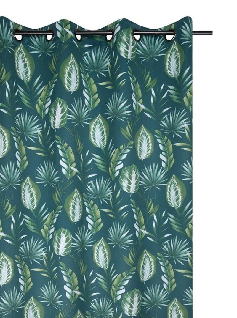 Rideau à œillets occultant 140x260 cm Zephyr vert Vert - Kiabi