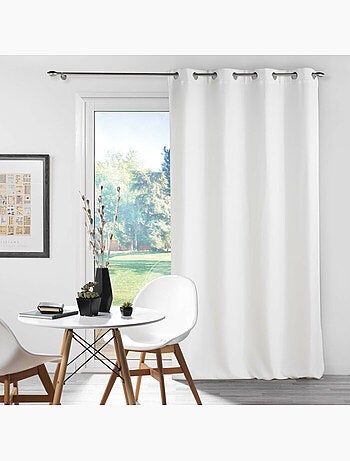 Rideau à oeillets occultant chambray uni