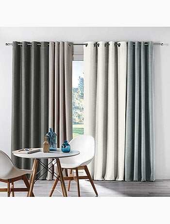 Rideau à oeillets occultant chambray uni