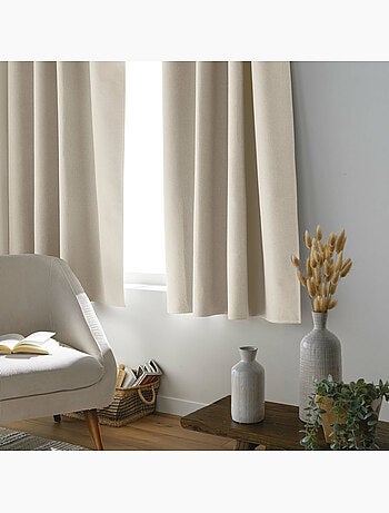 Rideau à oeillets occultant chambray uni