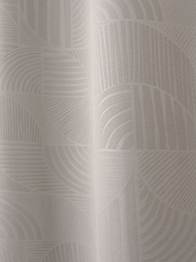 Rideau à oeillets occultant imprimé géométrique Bois naturel - Kiabi