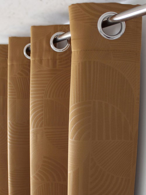 Rideau à oeillets occultant imprimé géométrique - Kiabi