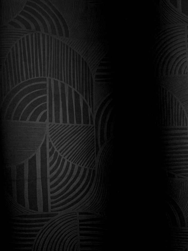 Rideau à oeillets occultant imprimé géométrique Noir - Kiabi