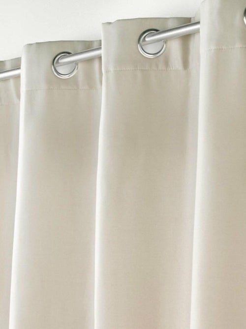 Rideau à œillets occultant isolant 135x260 cm Micropolar lin - Kiabi