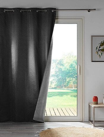 Rideau à œillets occultant jacquard 140x260 cm Darko anthracite