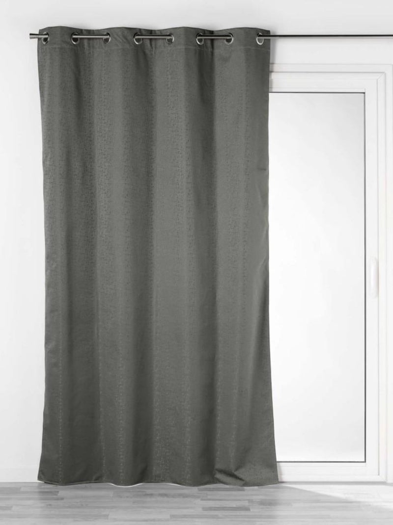 Rideau à œillets occultant jacquard 140x260 cm Darko anthracite Gris - Kiabi