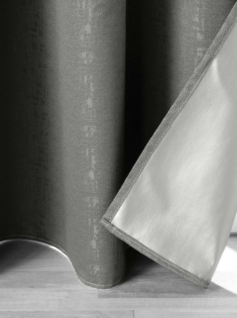 Rideau à œillets occultant jacquard 140x260 cm Darko anthracite Gris - Kiabi