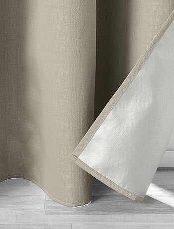 Rideau à œillets occultant jacquard 140x260 cm Darko noisette