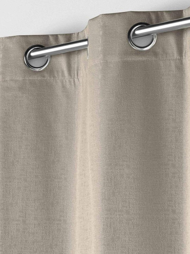 Rideau à œillets occultant jacquard 140x260 cm Darko noisette Beige - Kiabi