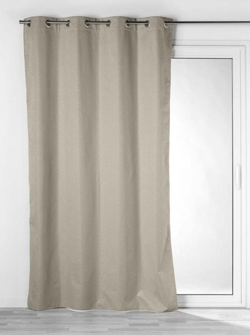 Rideau à œillets occultant jacquard 140x260 cm Darko noisette Beige - Kiabi