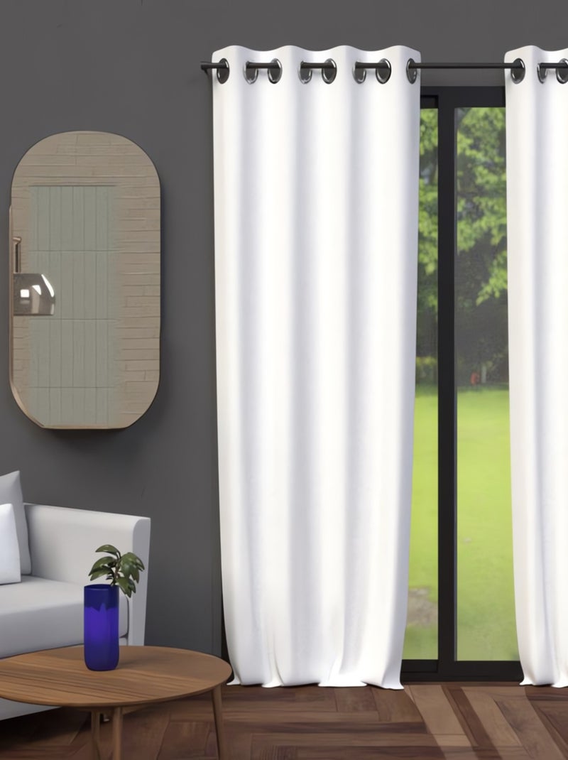 Rideau à oeillets OCCULTANT, par Soleil d'ocre Blanc - Kiabi