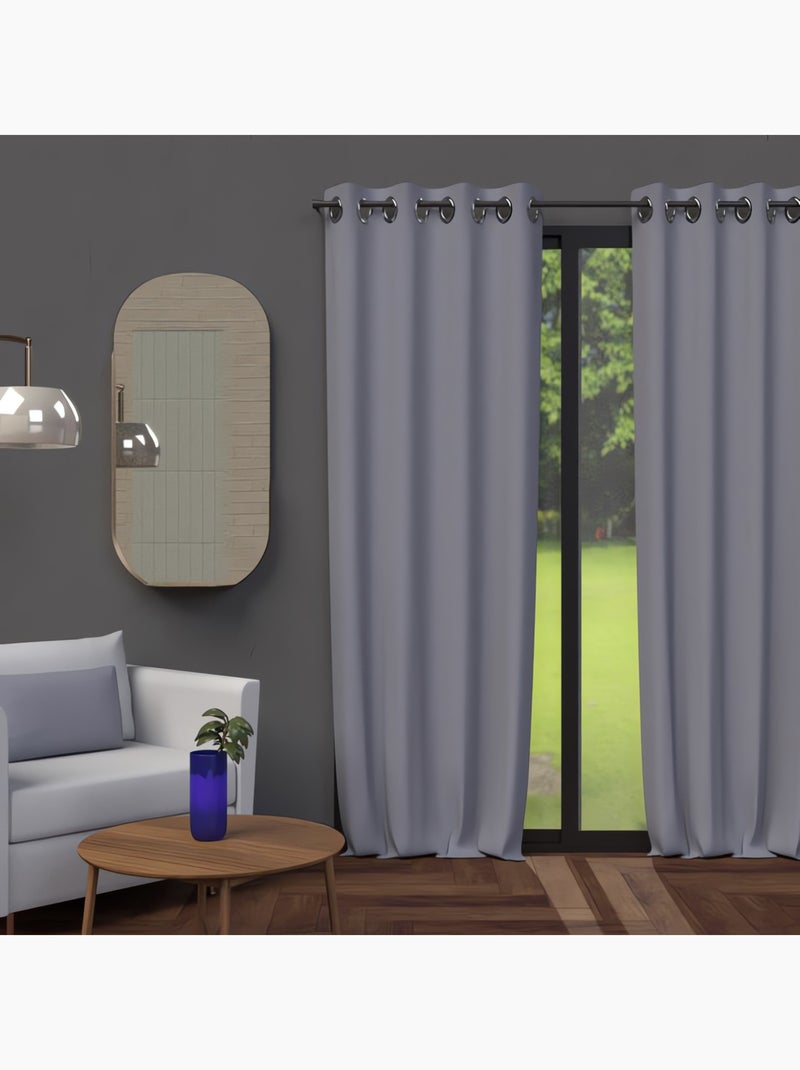 Rideau à oeillets OCCULTANT, par Soleil d'ocre Gris - Kiabi