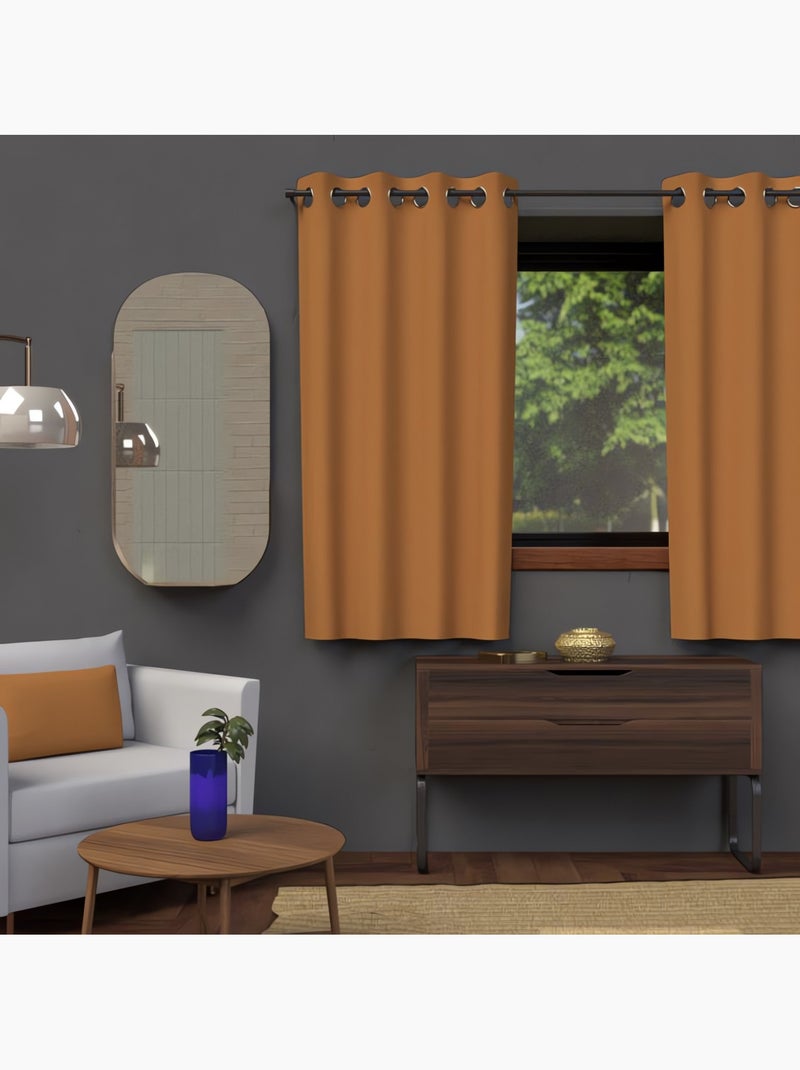 Rideau à oeillets OCCULTANT, par Soleil d'ocre Orange - Kiabi
