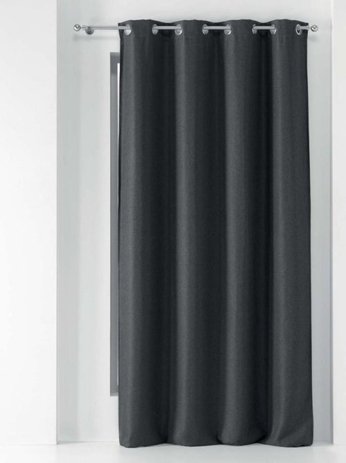 Rideau à œillets occultant tissé 135x240 cm Tramina anthracite - Kiabi