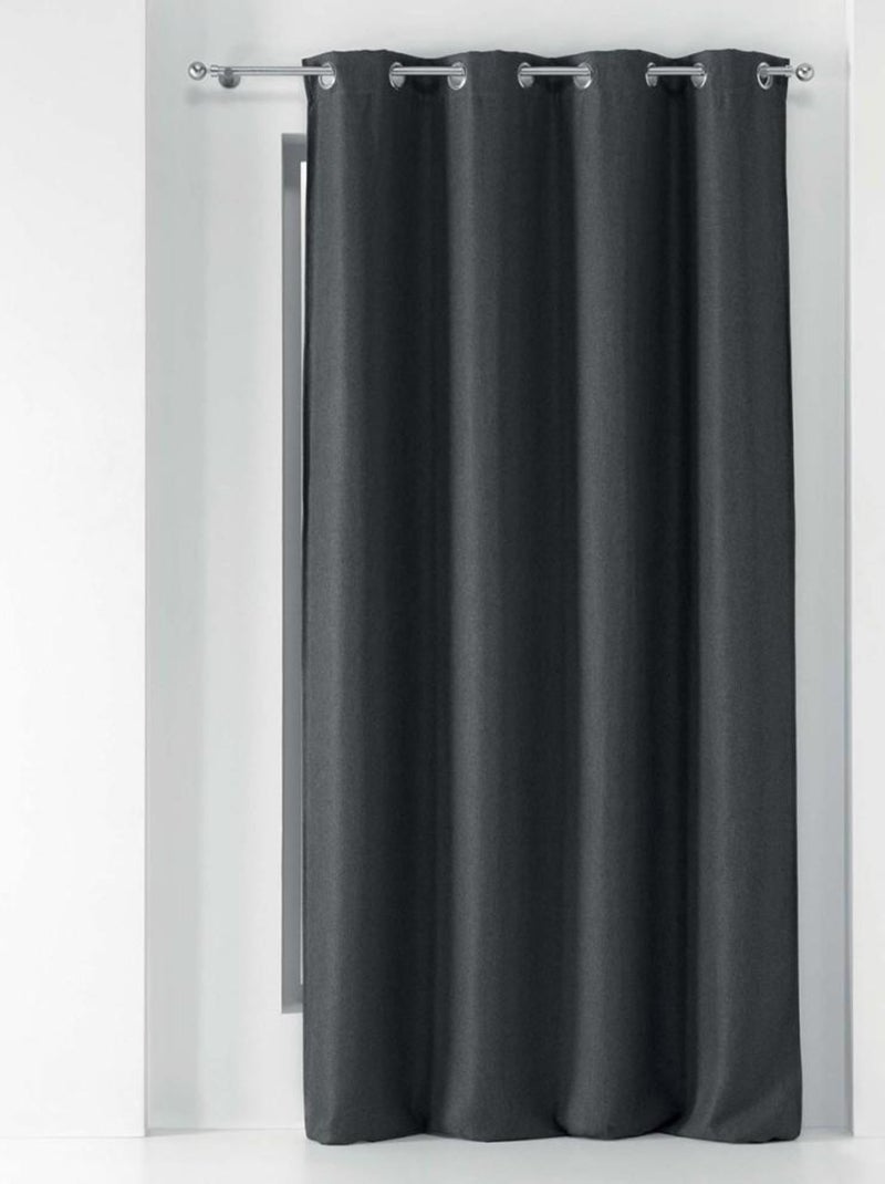 Rideau à œillets occultant tissé 135x240 cm Tramina anthracite Gris - Kiabi