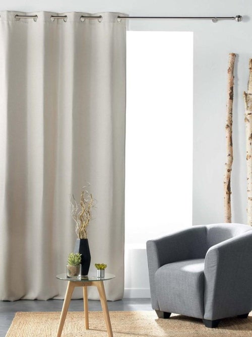 Rideau à œillets occultant tissé 135x240 cm Tramina naturel - Kiabi Rideau à œillets occultant tissé 135x240 cm Tramina naturel - Kiabi