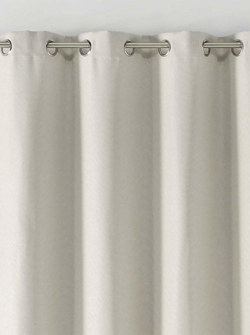 Rideau à œillets occultant tissé 135x240 cm Tramina naturel Beige - Kiabi