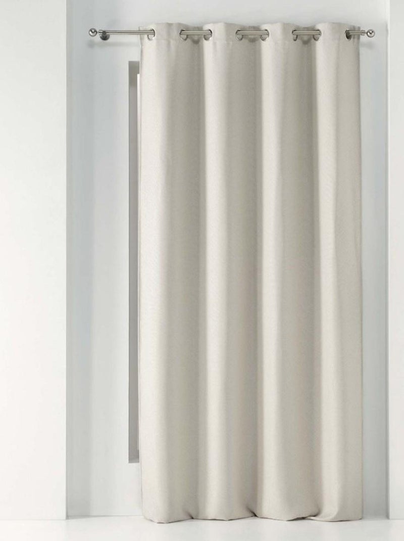 Rideau à œillets occultant tissé 135x240 cm Tramina naturel Beige - Kiabi