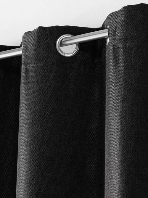 Rideau à œillets occultant tissé 135x240 cm Tramina noir - Kiabi