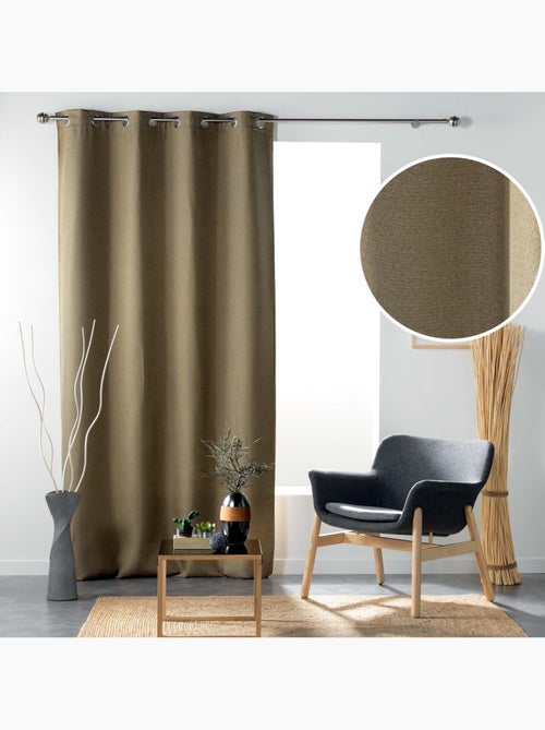 Rideau à oeillets occultant tissé - Kiabi