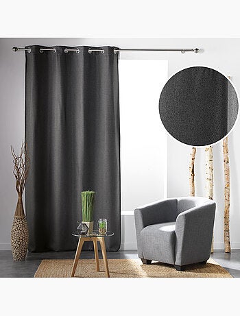 Rideau a oeillets occultant tisse tramina