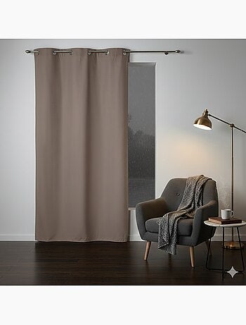 Rideau a oeillets Panama Noisette 140 x 280 cm