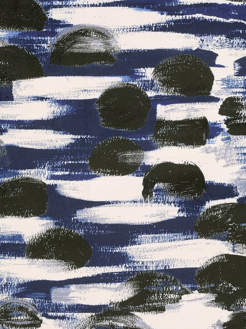 Rideau à Oeillets Paysage Abstrait - Kiabi