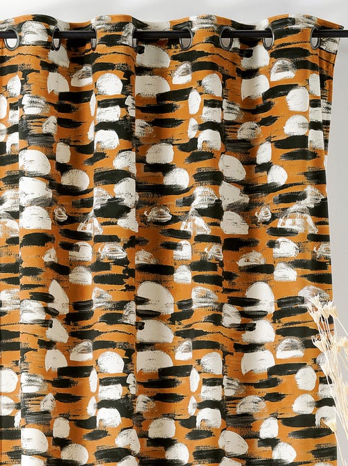 Rideau à Oeillets Paysage Abstrait - Kiabi