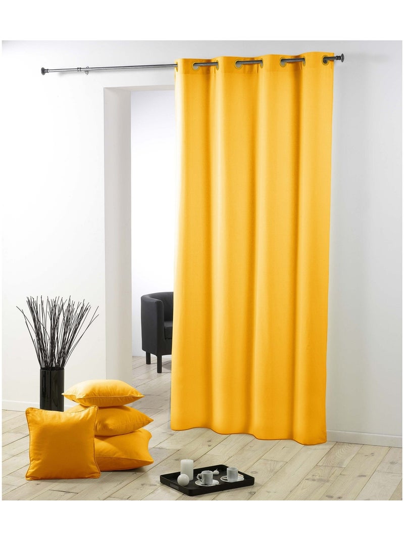 Rideau a oeillets plastique collection Essentiel top color Jaune - Kiabi