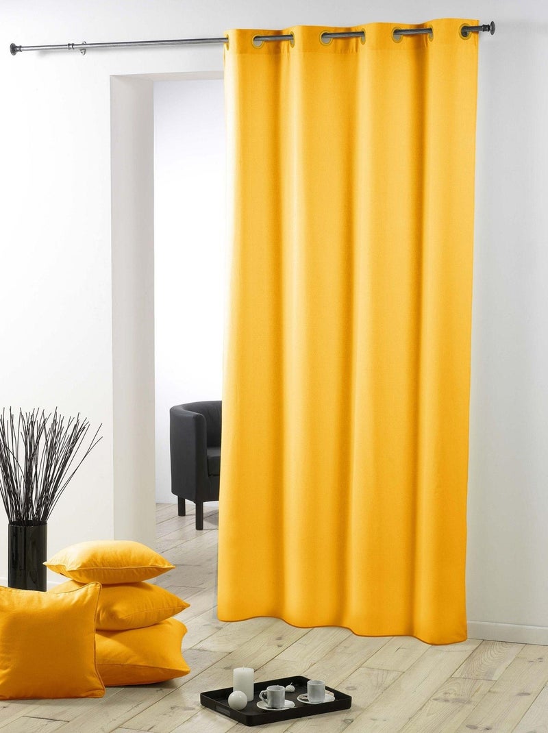 Rideau a oeillets plastique collection Essentiel top color Vert émeraude - Kiabi