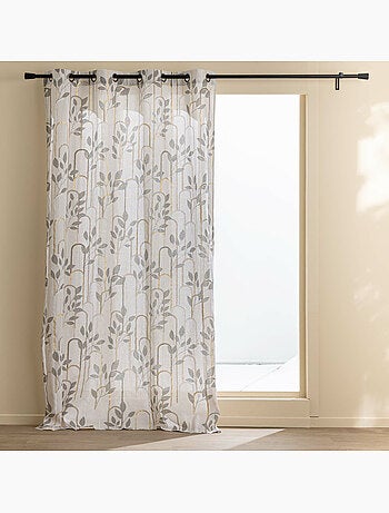 Rideau à œillets – Polycoton imprimé métallisé – Modèle Roseris